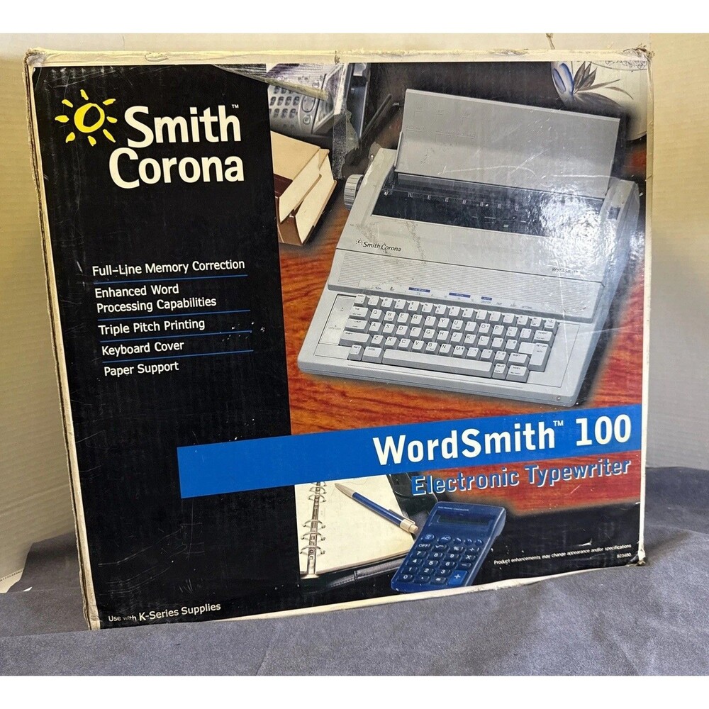 Typewriter Smith Corona KA13 Wordsmith 120V, 60Hz Silver Ash Sold As Parts